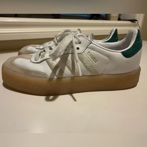 Adidas White and Green Samba Sambae Size 6 Women - Picture 9 of 9